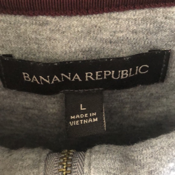 Banana republic heather gray 1/4 zip pull over Sz L - Picture 2 of 4